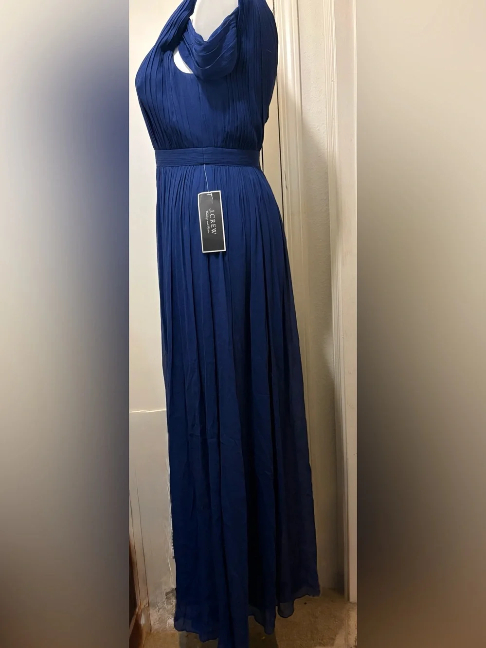 J. Crew Deep Blue Pleated Maxi Skirt